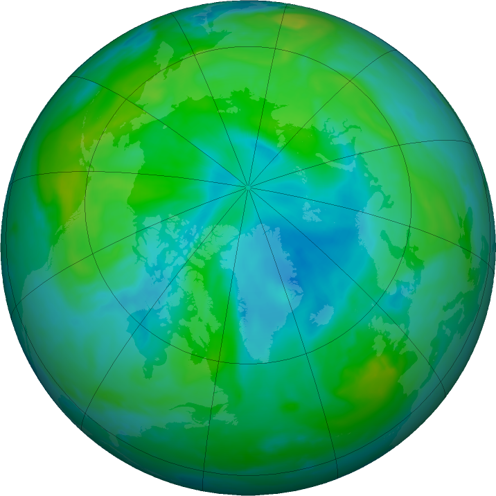 Arctic ozone map for 05 September 2022
